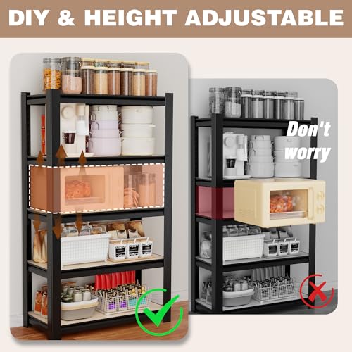 Image of WORKPRO 5-Tier Black Shelving with Board, 24.1 inchWx16.2 inchDx60 inchH, 3000LBS Load | Boltless, Adjustable,Waterproof Board, 3000lbs Heavy Duty
