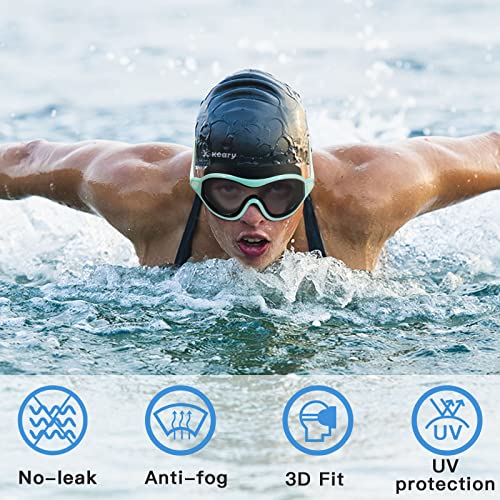 Keary 2 Pack Swimming Goggles Anti-Fog Swim Goggles For Adult Men Women Youth, Uv Protection No-Leak Mirror Big Frame Clear Swim Goggles Pool Water Glasses Swim Mask, Underwater Goggles For Swimming #TOP1