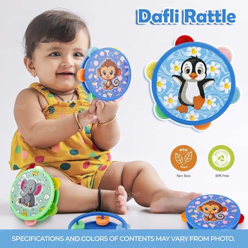 Image of Zest 4 Toyz Musical Rattles for Baby 6-12 month with Soothing Bell Sound | Non-Toxic Toys for 6 month old baby Attractive Rattle Sweet Music Playtime Toy Safe for Babies Boys and Girls (Multicolor) - Pack of 1