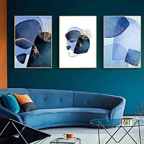 Affiches et impressions aquarelle bleu marine pour instaurer une ambiance zen au salon
