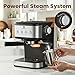 SUPERLEX 15 Bar Espresso & Cappuccino Coffee Machine, Stainless Steel Coffee Maker with Milk Frother, 1.5L Removable Water Tank Capacity, Cappuccino, Latte, Macchiato, Barista Style Drinks at Home
