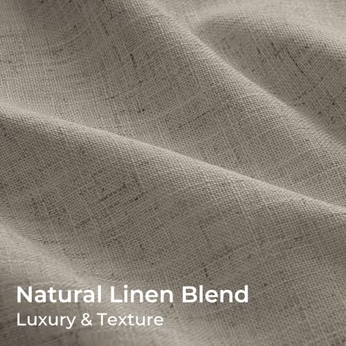 Pinch Pleated Blackout Curtains 90 Inches Long, Linen Blend, 100% Blackout Drapes with 20 Hooks, Ideal for Bedroom and Living Room, 40" W x 90" L (Pack of 2), Taupe Gray