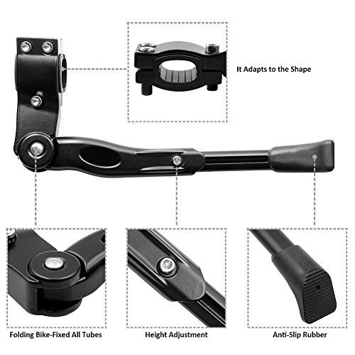 Bicycle Kickstand Adjustable Aluminum Alloy Bike Kickstand for 22“ 24” 26“ 27.5“ Mountain Bike/Road Bicycle/BMX/MTB/City Commuter Bike/Kids Bike/Sports Bike/Adult Bike