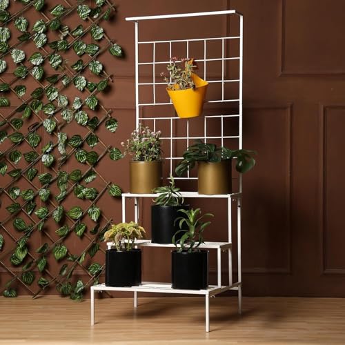 Image of Plant Stands for Outdoor Balcony, Flower Pot Stand for Indoor Plants, Large Metal Planter Stand for Living Room, home decor, Indoor & Outdoor plants