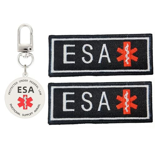 MYDEERYOO ESA Patch 2 pcs ESA ID Tag Easily Attach to Dog Collar Harness (Medium)