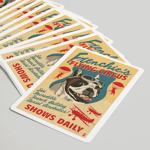 Baraja de Cartas Lantern Press Bulldog Francés Poker miniatura 5