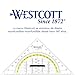 Westcott E-10134 00 transportador de plástico con asa extraíble, 22 cm, transparente