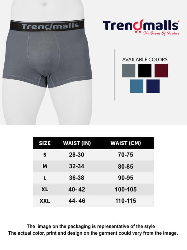 Image of TRENDMALLS Men's Birla Micromodal Regular Fit Solid Men Underwear Trunks with No Marks Waistband