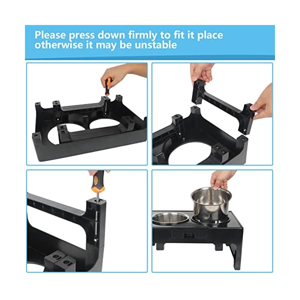 Elevated Dog Bowls Dog Bowl Stand 3 Heights Adjustable Dog Bowl Stands with 2 Stainless Steel Dog Bowls for Large Medium Small Dogs Cats Elevated Dog Bowls Dog Bowl Stand 3 Heights Adjustable Dog Bowl Stands with 2 Stainless Steel Dog Bowls for Large Medium Small Dogs Cats