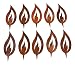Produktbild Rostikal 10 er Set Rost Deko Flamme Edelrost 10 cm hoch Rostige Weihnachtsdeko Kerze Advent Kerzenflamme zum stecken Rostoptik