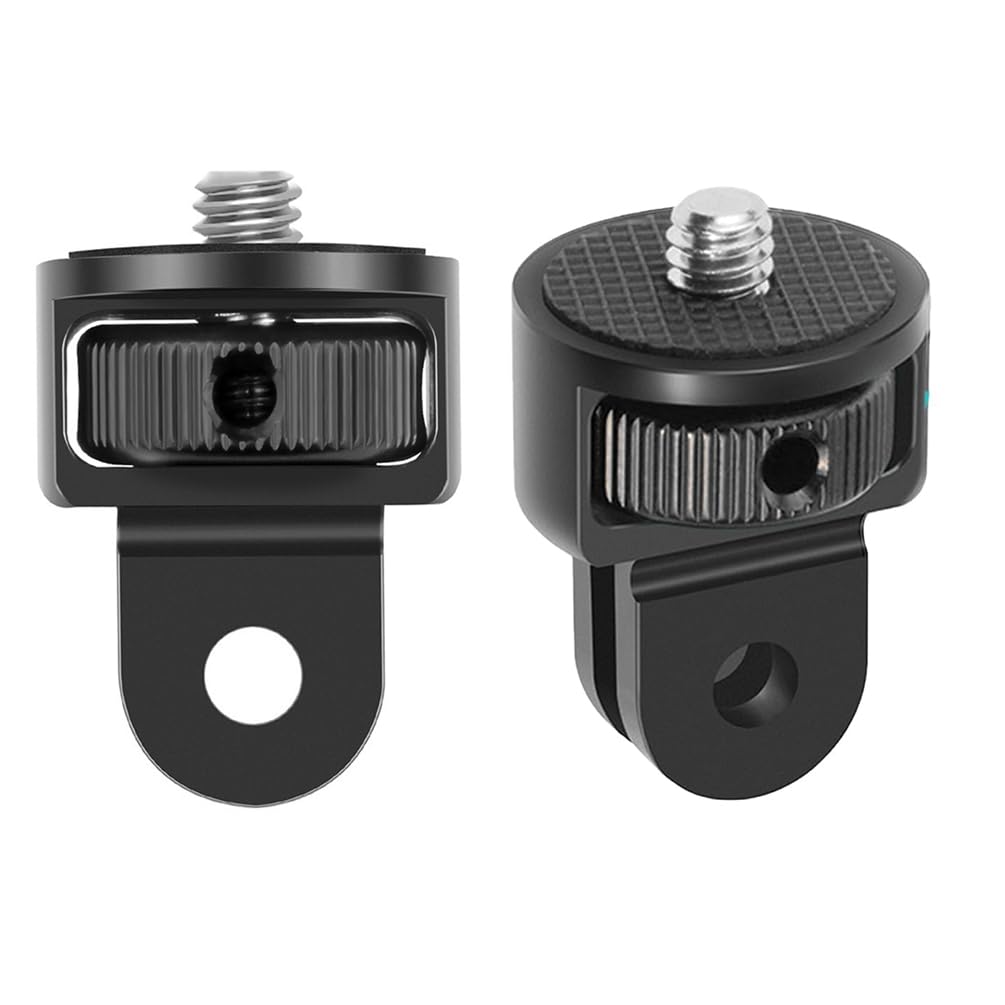 SCAUA 2Pcs Camera Tripod Mount for G-o-p-r-o Adapter, 360° Adjustment 1/4-20 Screw Conversion Adapter for Go-P-r-o H-e-r-o10, In-s-t-a360 O-N-E X3, X2, Go 2 3, Yi and Other Action Cameras (Black)