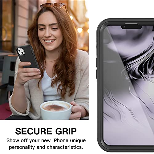 Aicase For Iphone 13/Iphone 14 With Belt-Clip Holster, Screen Protector, Heavy Duty Protective Phone Case, Military Grade Full Body Protection Shockproof/Dustproof/Drop Proof Rugged Tough Cover(Black) #TOP7