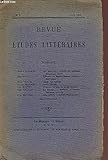  REVUE DES ETUDES LITTERAIRES / N°3 - AVRIL 1921.