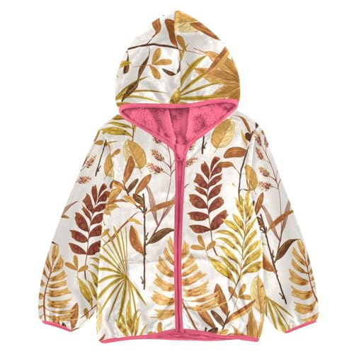 OTVEE Fall and Autumn Leaves Kids Hoodie Jacket Fall Spring Full Zip Warm Outwear Coat