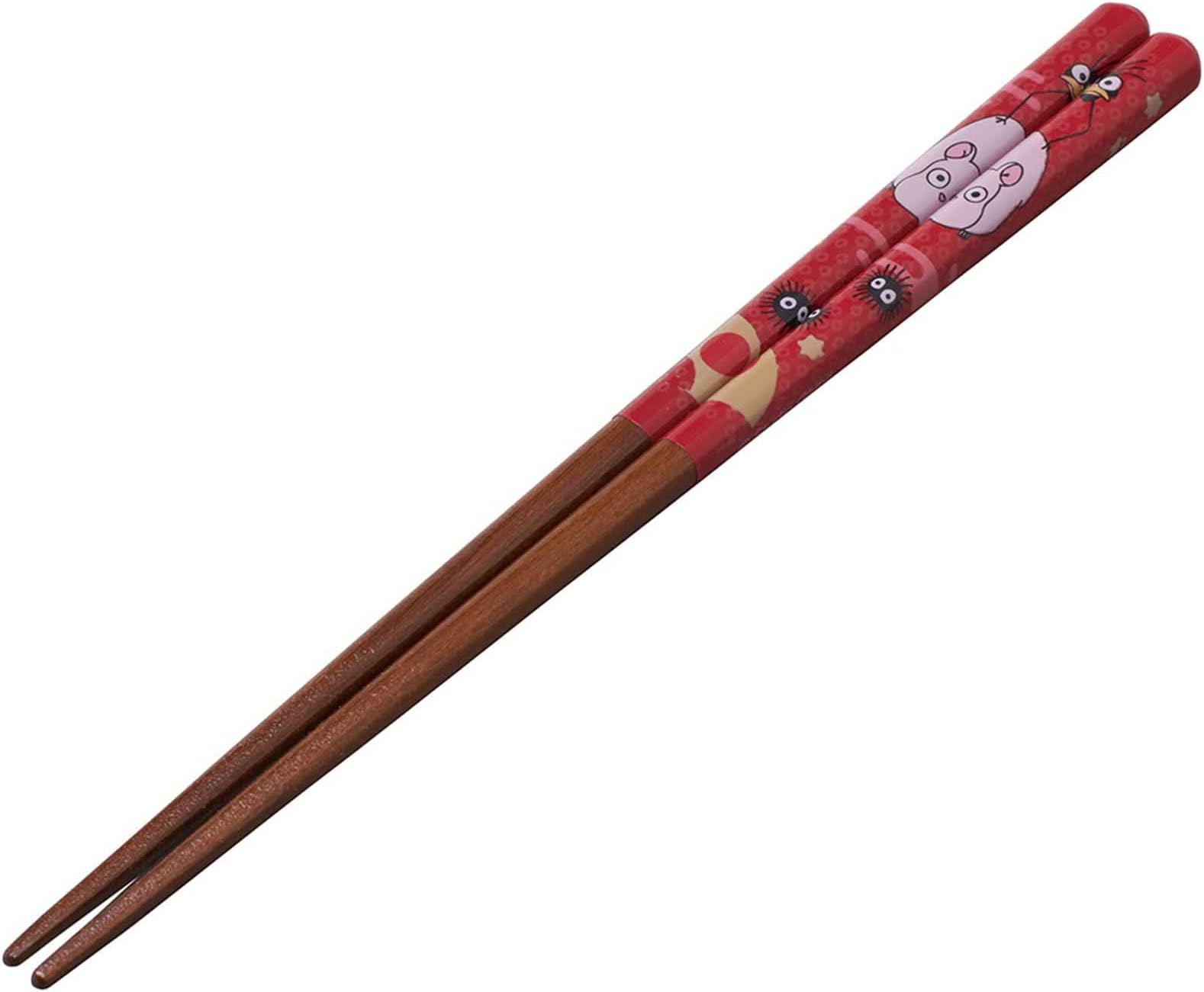 Skater Spirited Away Wooden Chopsticks - Boh and Yu-Bird - Authentic Japanese Design - Lightweight, Durable and Convenient
