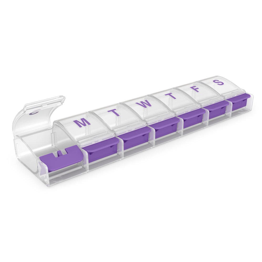 EZY DOSE Weekly (7-Day) Pill Case, Medicine Planner, Vitamin Organizer Box, X-Large Push-Button Compartments, Convenient and Easy to Use, Color May Vary, BPA Free