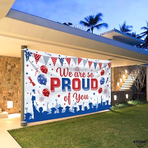 Image of KatchOn, We are So Proud of You Banner - XtraLarge, 72x44 Inch | Congratulations Banner Red and Blue, Nurse Graduation Decorations | Graduation Backdrop, Graduation Decorations 2026