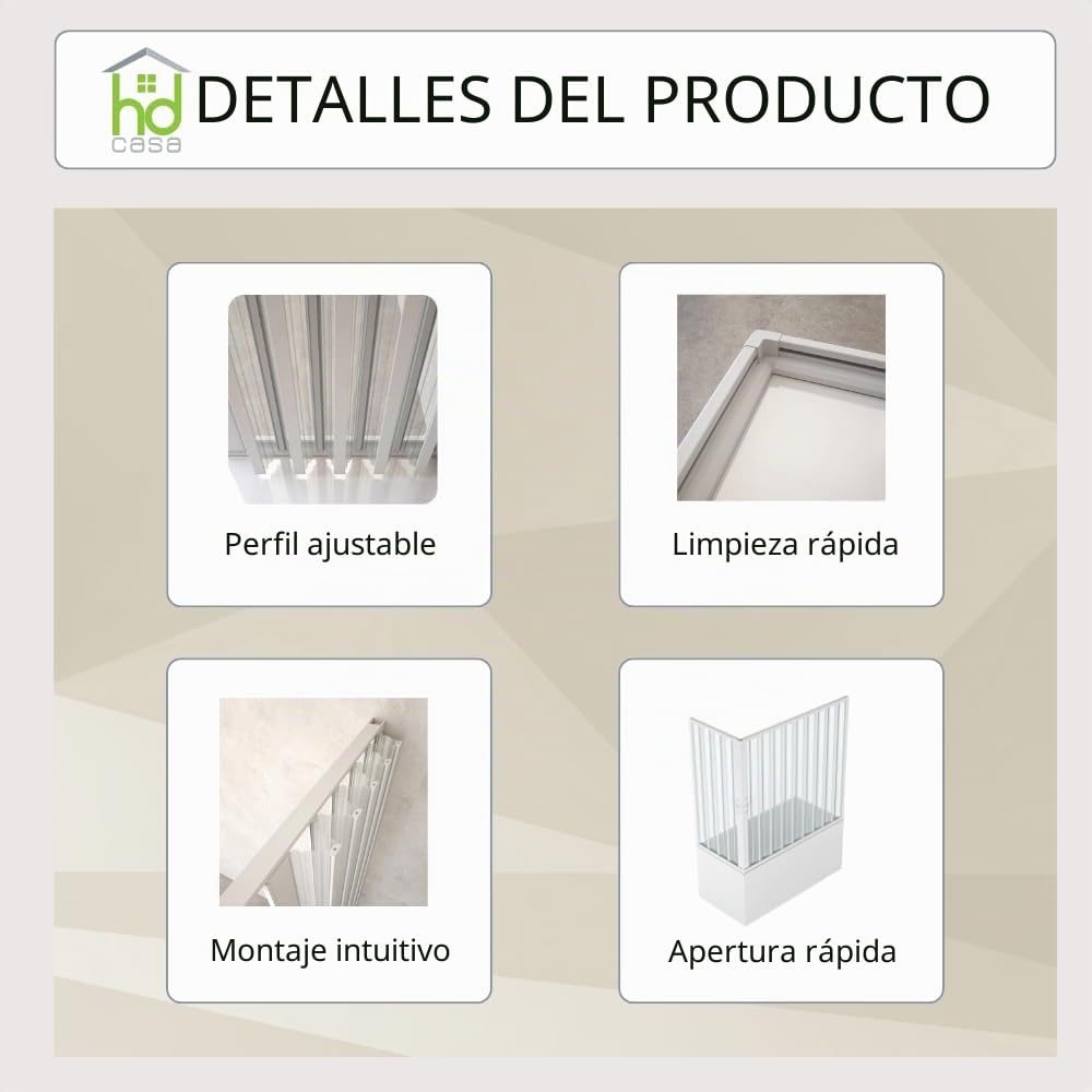HD Casa Box - Mampara de fuelle modelo Anja, apertura angular reversible, paneles de PVC reducibles, cabina de ducha ahorra espacio, fabricada en Italia, decoración de baño, 70 x 140 cm