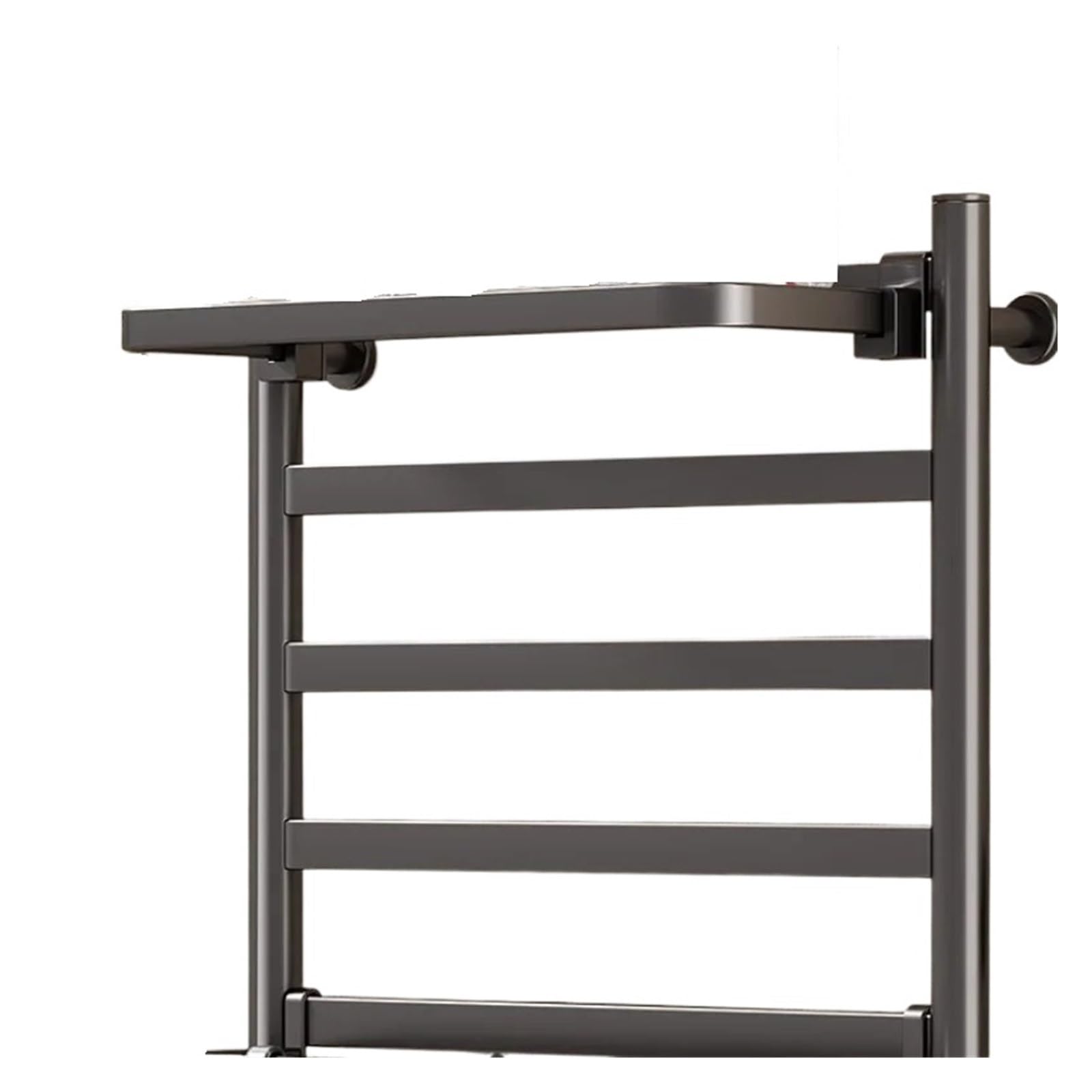 Porte-Serviettes de Salle de Bain Chauffant avec Étagère et Fixation Murale Solide