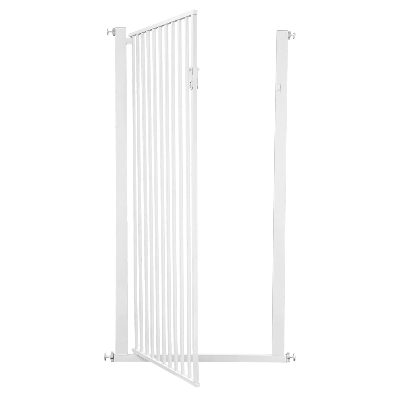 Griglia alta per cani, altezza 150 cm, larghezza 90-97 cm, per camera da letto, corridoi, balconi, bianco