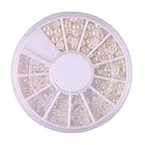  3 D Perlen Steine Fingernägel Nageldesign Perle 3 Größen Weiß Creme