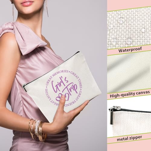 5-Piece Girls' Trip Favors - Makeup Bags for Weekends, Besties & Bridesmaids - Toiletry Bag for Travel, Graduation & Wedding Gifts3