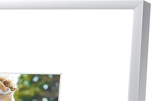 Vista 143 de Golden State Art - Marcos de fotos de metal de 8 x 10 pulgadas con paspartú para fotos de 5 x 7 - Juego de 4 portarretratos de aluminio de 8 x 10