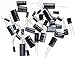 Produktbild ARCELI 125PCS 25 Werte 16V 25V 50V 1 uF bis 2200 uF Elektrolytkondensatoren Assortiertes Sortiment-Set Schwarz mit Beschriftung Markierter Widerstand