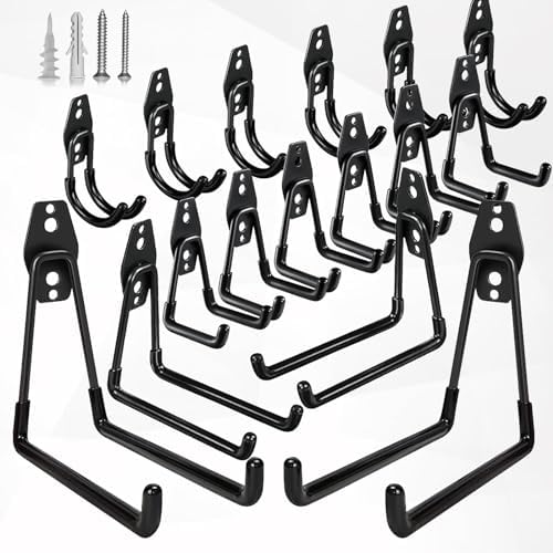GUDEMAY Garage Hooks Heavy Duty Utility Steel Wall Mount Hangers w/PVC AntiSlip Coated for