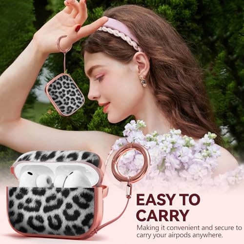 Image of Inesore for AirPods Pro 3 Case Cover 2025 with Lock-Black Jaguar | Two-Piece Design,with Gold Keychain & Clean Pen, As Phone Stand,Support Wireless Charging,Cute Luxury Case for Women Girly