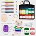 103 PCS Crochet Kit with Crochet Hooks Yarn Set, Premium Bundle Includes 1650 Yards Acrylic Yarn Skeins Balls, Needles, Accessories, Bag, Ideal Starter Pack for Kids Adults Beginner Professionals