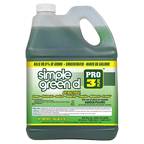 Simple Green 401128 d Pro 3 Plus - Germicide, Virucide, Bactericide, Fungicide and Mildewstat, EPA Registered, 1 Gallon Bottle