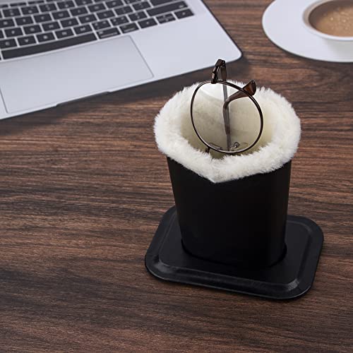 Image of Plush Fluffy Lined Anti-scratch Eyeglasses Holder Protective Glasses Stand Case