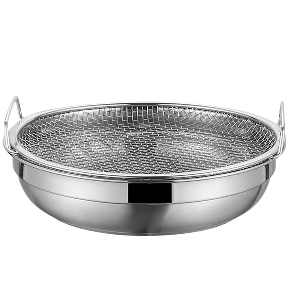 Hndhbfgrt Stainless Steel Oil Strainer for Kitchen Fryer Grease Mesh Drainer Colander with Heat- Handle