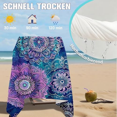 Serviette de plage anti-sable et séchage rapide drap de bain microfibre piscine