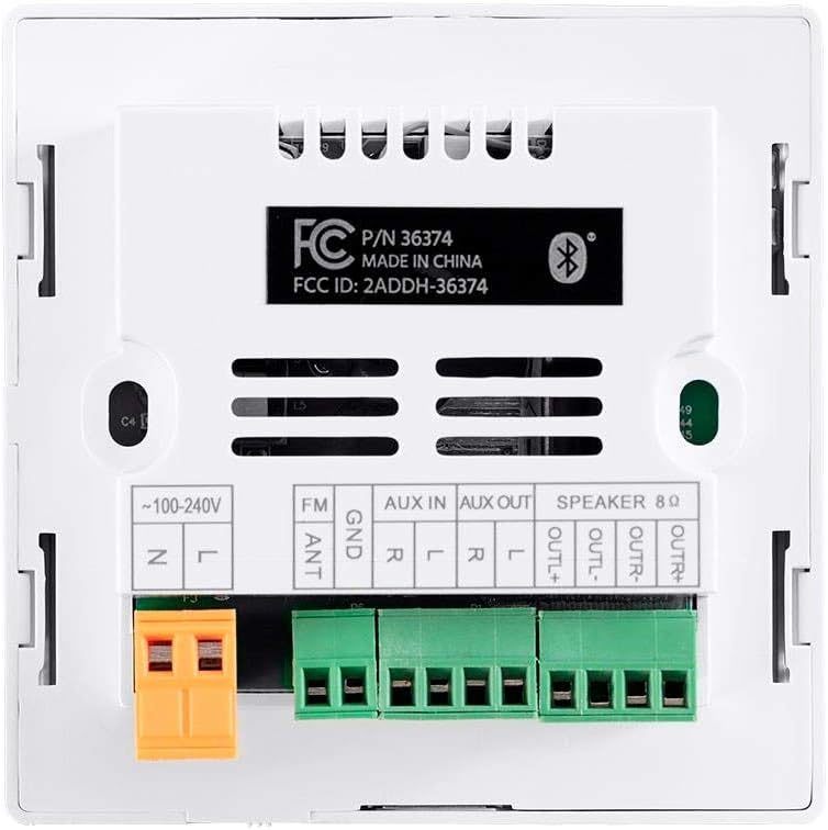 Monoprice Commercial Audio Wall Mount Music Amplifier - with Bluetooth, Aux, FM, and IR Remote, White - Image 3