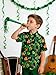 uideazone St. Patrick's Day Hawaiian Shirts for Boys Kids 7t Fashion 3D Printed Shamrock Button Down Shirt Short Sleeve Green Top Clothes 7-8T