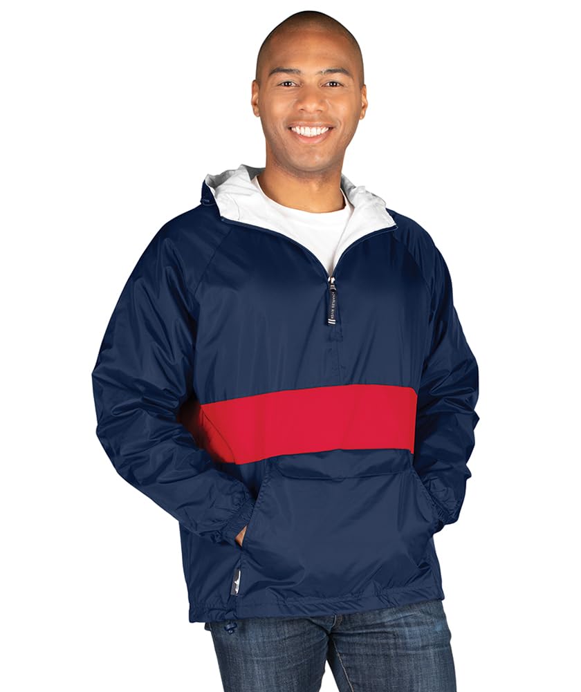 Charles River Apparel Unisex Classic Striped Pullover Mens Womens Water-Resistant Windbreake