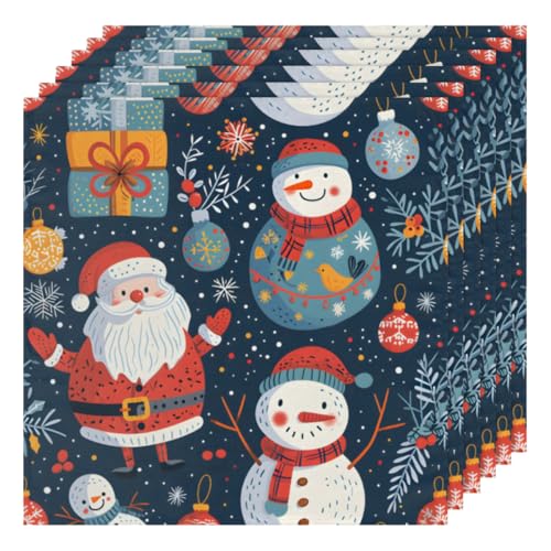 Servilletas de Tela Decorativas Multicolor Cuadradas x6
