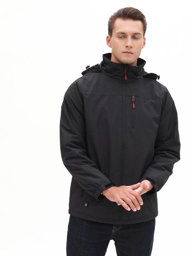 I-FAVORY Mens Heated jacket with Battery Pack-Hooded Midlayer