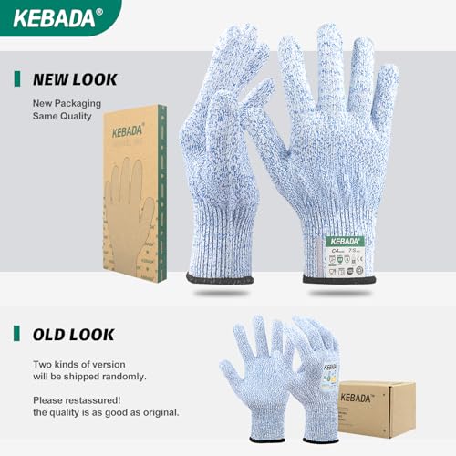 Image of Kebada C4 Cut Resistant Gloves, ANSI A4, 100% Food Grade, 1 Pair | Glass-Free & Steel-Free, Breathable Seamless knit, Cool, Washable, Ideal for Meat Cutting, Slicing and Oyster Shucking