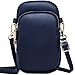 Produktbild WANYIG Crossbody Tasche Damen PU Leder Umhängetasche Frauen Brieftasche Geldbörse Handy Mini-Tasche Kartenhalter Schulter Brieftasche Tasche (Blau)