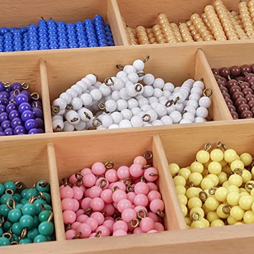 Image of Hidoggy Montessori Toys for 3+ Year Old Wooden Math Games Counting Beads Checker Board Beads and Numbers Teaching Counting Toys Preschool Mathematics Material for Kid Toy