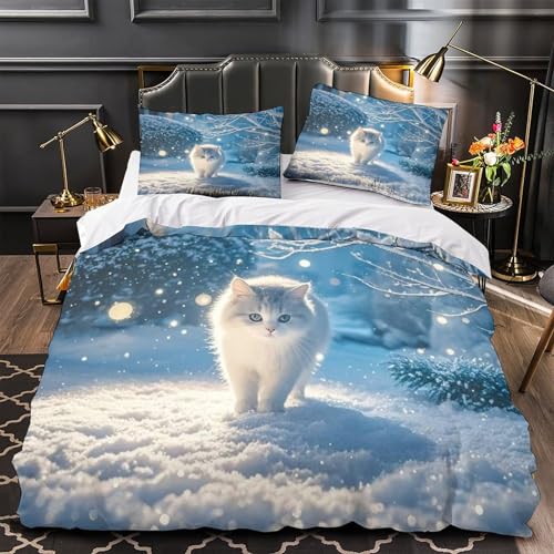 Linge de lit King chat housse de couette 220x240cm - 4