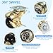 PATIKIL 1.5 Inch Ball Caster Wheels with Brake, 4 Pack 360° Rotating Swivel Top Plate Wheels 298 lbs Total Capacity Locking Caster with M4 Screws for Furniture Table Cabinet Gold