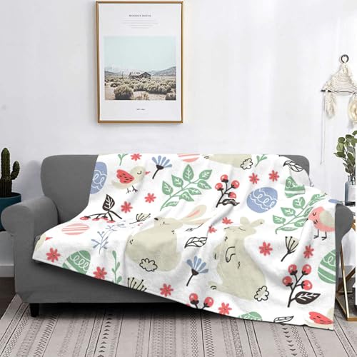 Couverture microfibre EdWal de qualité supérieure au motif oiseaux et flore - 5