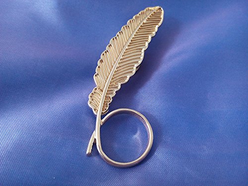 Image of NOUMANDA Shiny Golden Animal Feather Magnetic Eyeglass Holder Brooch