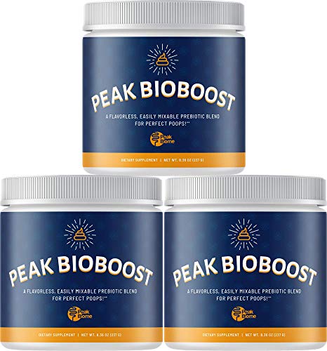 Peak Biome: Peak BioBoost - Prebiotic Fiber Supplement for Amazing Poops - 90 Servings (3 Pack) - 3-Month Supply - Flavorless and Dissolves Easily - No Gluten, Soy or Dairy