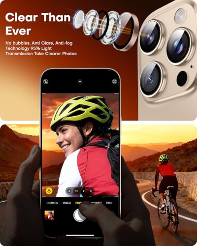Image of TOCOL for iPhone 14 Pro Max Camera Lens Protector /iPhone 14 Pro Camera Lens Protector Tempered Glass HD Individual Scratch Resistant Cover Accessories Case Friendly 2 Pack(Rose Gold)