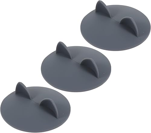 NUOBESTY 3 tapas de silicona para taza de orejas de gato, cubierta antipolvo, tapas para tazas de bebidas, tapas para tazas calientes y frías, color